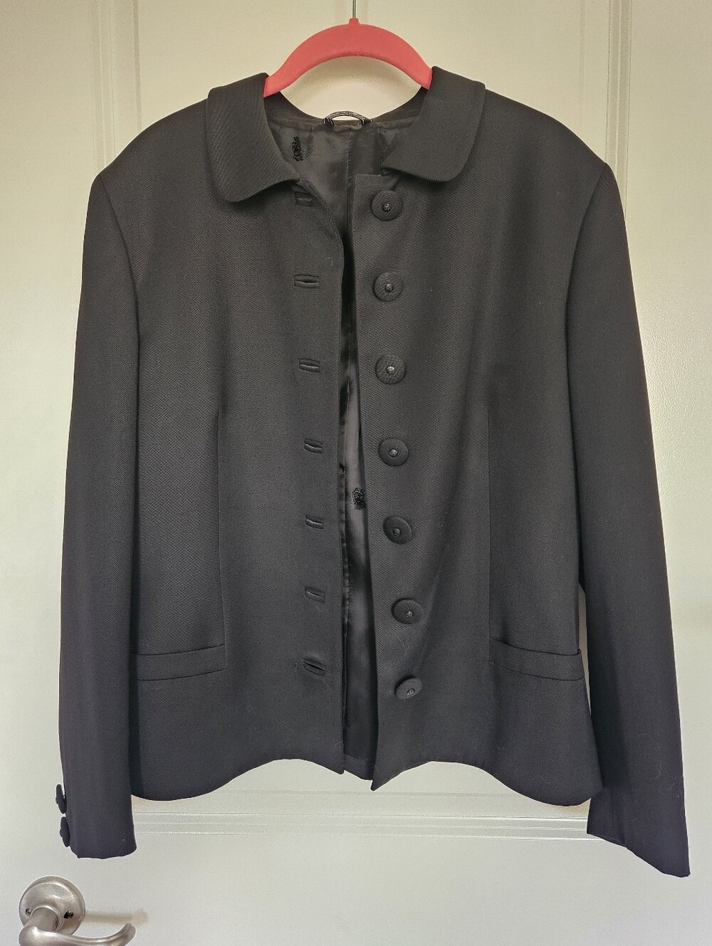 Gianni Versace Italian Couture 46/10 Black Women’s Button Wool Jacket